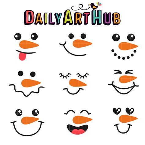 Snowman Faces Clip Art Set – Daily Art Hub – Free Clip Art Everyday