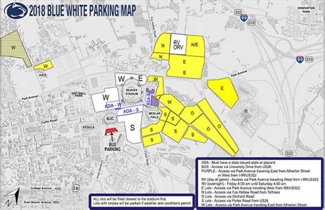 Penn State Football Parking Map - Printable Map