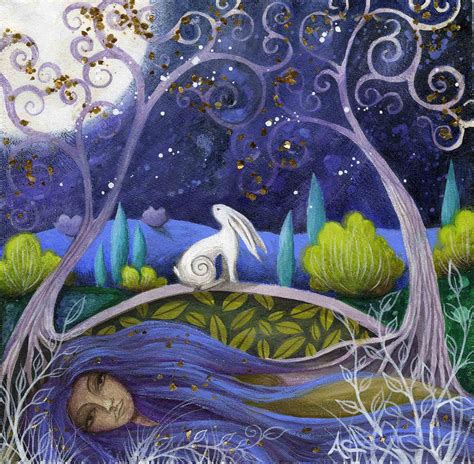 A fairytale art print. Moon Gazing by Amanda Clark. (With images) | Fairytale art, Earth art ...