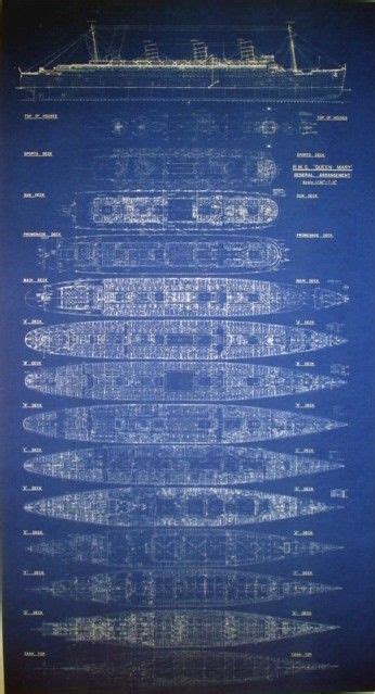 Blueprint of the Queen Mary. Maidhof Bros Ltd. Shipware Merchants. $35 ...