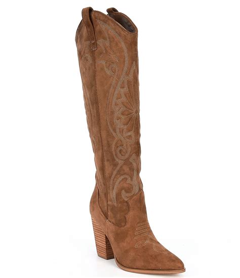 Steve Madden Lasso Suede Tall Western Boots | Dillard's