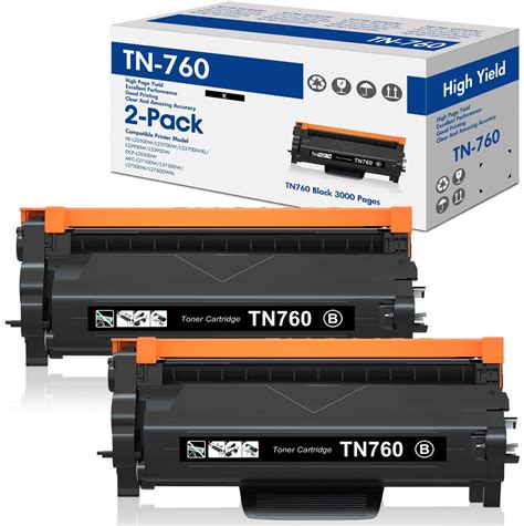 Brother TN760 2 Pack Compatible High Yield Black Toner Cartridges - Batteries and Ink