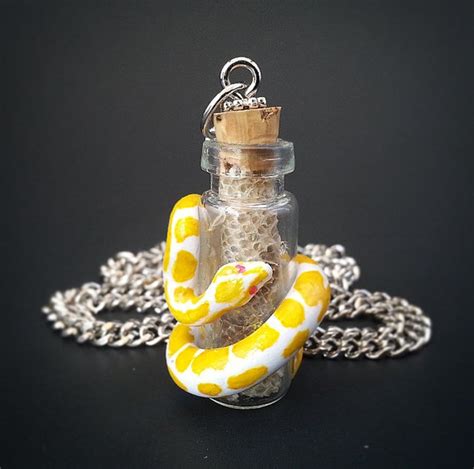 Albino Ball Python Charm Royal Python keychain OOAK Polymer