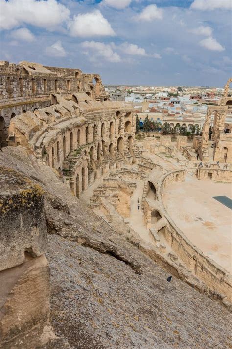 Ancient Colosseum in El Jem, Tunisia Stock Image - Image of colosseum ...