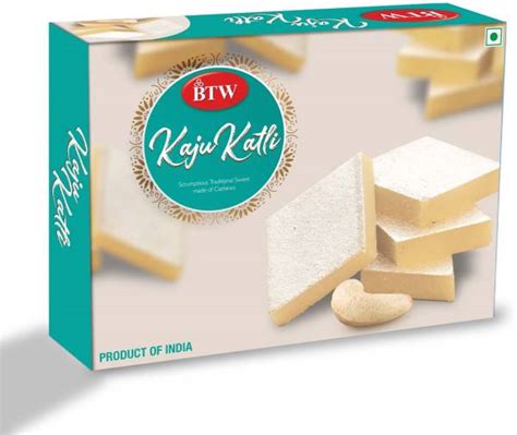 BTW Kaju Katli (Kaju Barfi / Burfi, Indian Mithai / Sweets Gift Pack / Box) Festive Gift Box ...