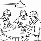 Seniors Playing Cards Coloring Page  Pagescom sketch template