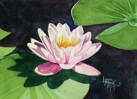 Untitled water lily painting 6 x 8 watercolor. www.lynnehurdbryant.com ...