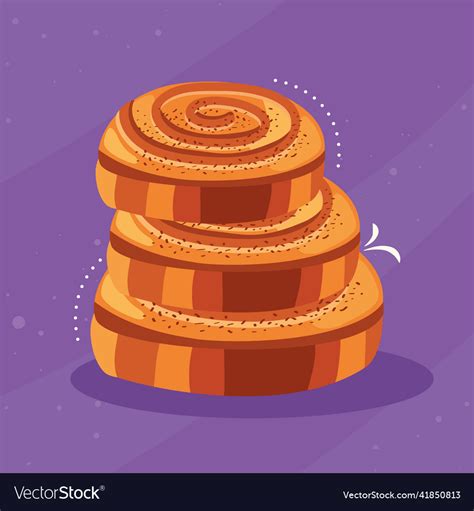 Bread rolls pastry product Royalty Free Vector Image