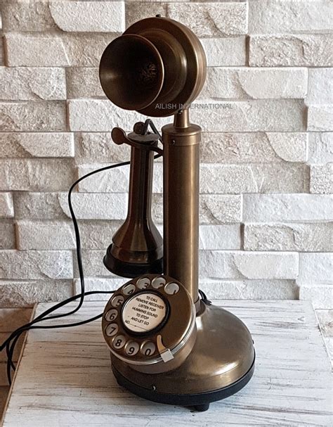 Brass Candlestick Antique Replica Telephone Fully Functional - Etsy