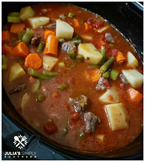 Old Fashioned Crockpot Beef Stew - Julias Simply Southern