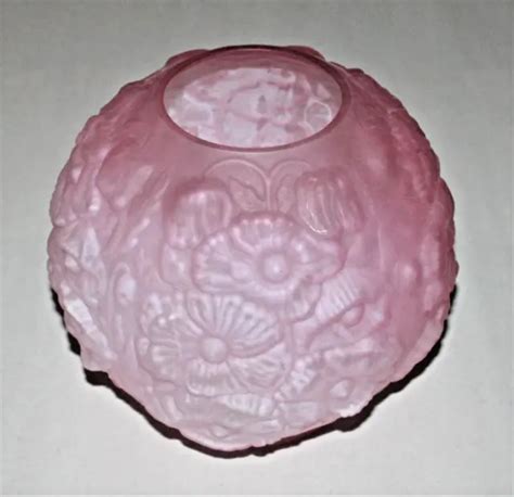 ANTIQUE FENTON BANQUET Oil Lamp Satin Lavender Pink Globe Shade 4-3/16" Fitter $220.50 - PicClick