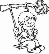 Nengaku Tree Swing  Kids Coloring Pages sketch template
