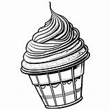 Ice Cream Cone Coloring Page · Creative Fabrica sketch template