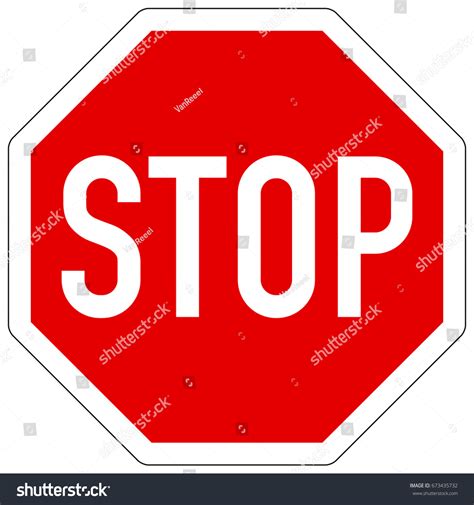 Stop Give Way Rightofway Sign Vector Stock Vector (Royalty Free) 673435732