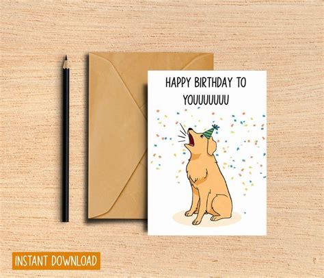 Printable Dog Birthday Card Funny Birthday Card 5x7 - Etsy | Dog ...