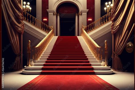 Red carpet with VIP front staircase, high resolution image, luxury ...