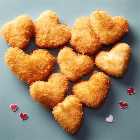 Premium AI Image | A heart shaped plate with chicken nuggets on it