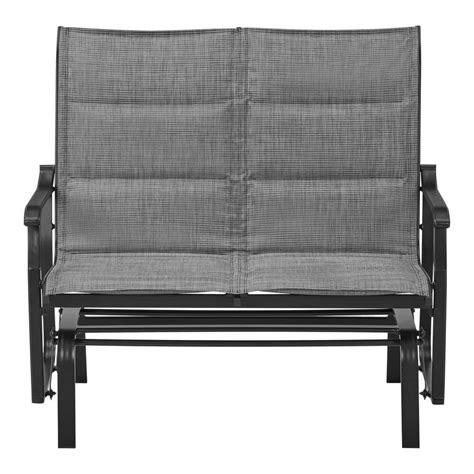 Home Decorators Collection Wyndover 2-Person Black Aluminum Padded Sling Outdoor Glider GB-61022 ...
