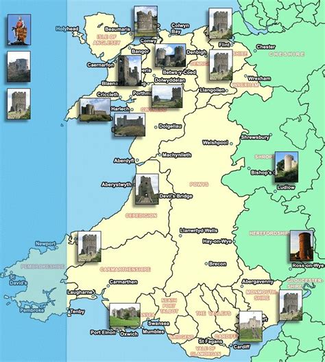 Map of Welsh Castles in Wales. Been to almost every single one of these ...