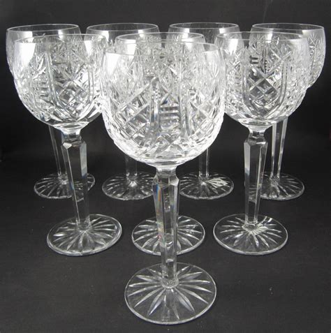 8 Vintage Waterford Crystal Clare Hock Wine Glasses- In Stock