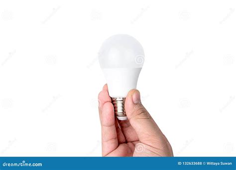 Holding LED Light Bulb,lamp Isolated Creative Concept Stock Photo - Image of green, copy: 132633688