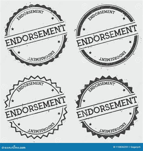 Endorsement Insignia Stamp Isolated on White. Stock Vector ...