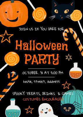 Free custom printable Halloween invitation templates | Canva