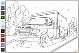 Ambulance Color By Number coloring page  Free Printable Coloring Pages sketch template