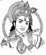 Krishna Coloring Page  Coloring Home sketch template