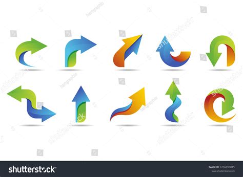 Arrow Vector Logo Collection Colorful Style Stock Vector (Royalty Free) 1256893045 | Shutterstock