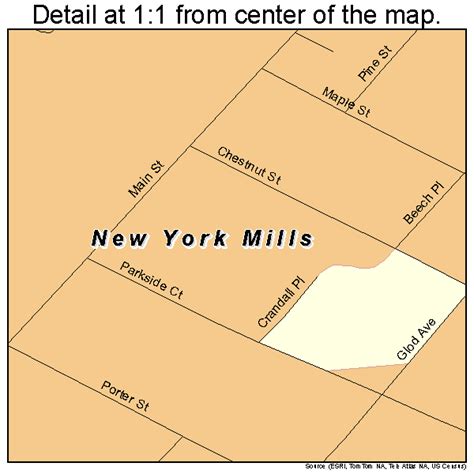 New York Mills New York Street Map 3651011