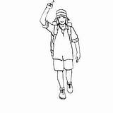Hiker Woman Coloring Sheet sketch template