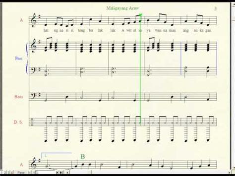 Maligayang Araw - Filipino Folk Song (Music Notation) - YouTube