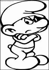 Just Grouchy Smurf Free Printable Coloring Page  Wecoloringpagecom sketch template