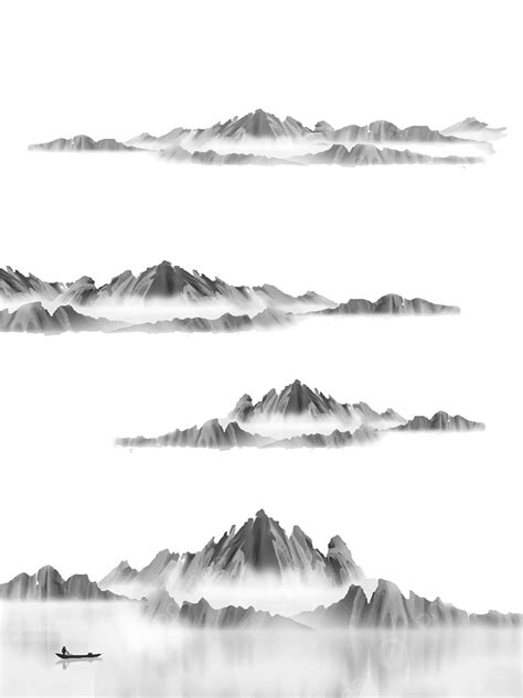 Hd Chinese Ink Painting Landscape Distant Mountains Clouds Mountains And Rivers Background Wall ...