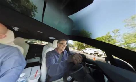 Bill Gates drives a Tesla Model X and talks end of the world with ...