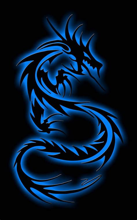 Dragon, dragon blue neon, dragon neon, dragon neon tattoo, dragon tattoo, HD phone wallpaper ...