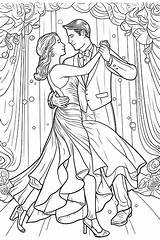 Premium Photo  A coloring Page Of Couple dancing In ballroom sketch template