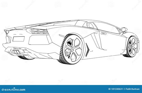 Sport Car Template Vector Isolated on White Stock Illustration - Illustration of icon, outline ...