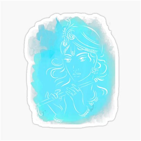 "Blue Krishna With His Flute Lord Krishna" Sticker for Sale by ...