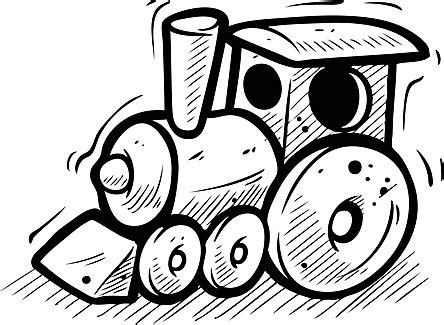 Cartoon Black And White Wooden Train Happy Birthday Present Vector, Happy, Birthday, Present PNG ...