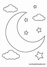 Free Printable Moon Templates Crescent & Full Moons  coloring sketch template