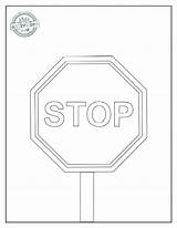 Free Stop Sign Coloring Pages sketch template