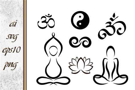 Yoga Symbols Oriental Elements Graphic by IrynaShancheva · Creative Fabrica