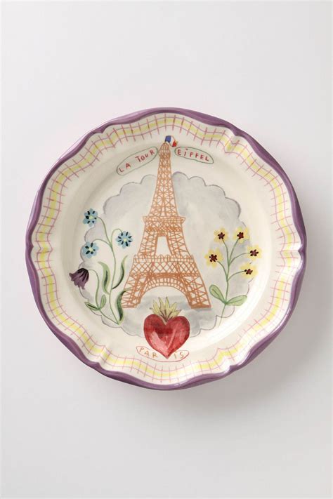 Francophile Dinner Plate, Eiffel Tower - Anthropologie.com | Dinner ...