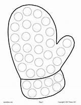 Mitten Do A Dot Coloring Page Craftsfortoddlers  Winter Crafts sketch template
