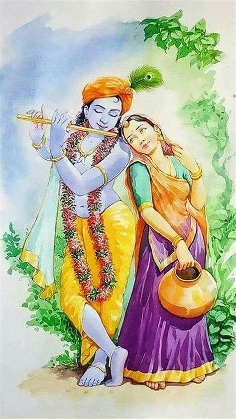 Radha Krishna Ji Ke, drawing, lord, god, HD phone wallpaper | Peakpx