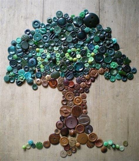 39 #Stylish Examples of DIY Wall Art ... | Button crafts, Button art, Crafts