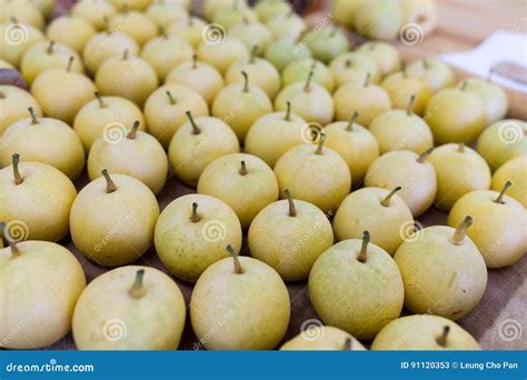 Japanese pear stock image. Image of organic, pile, round - 91120353