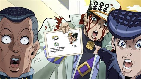 Okuyasu and Josuke pointing at Jotaro's image | Two Soyjaks Pointing | Know Your Meme